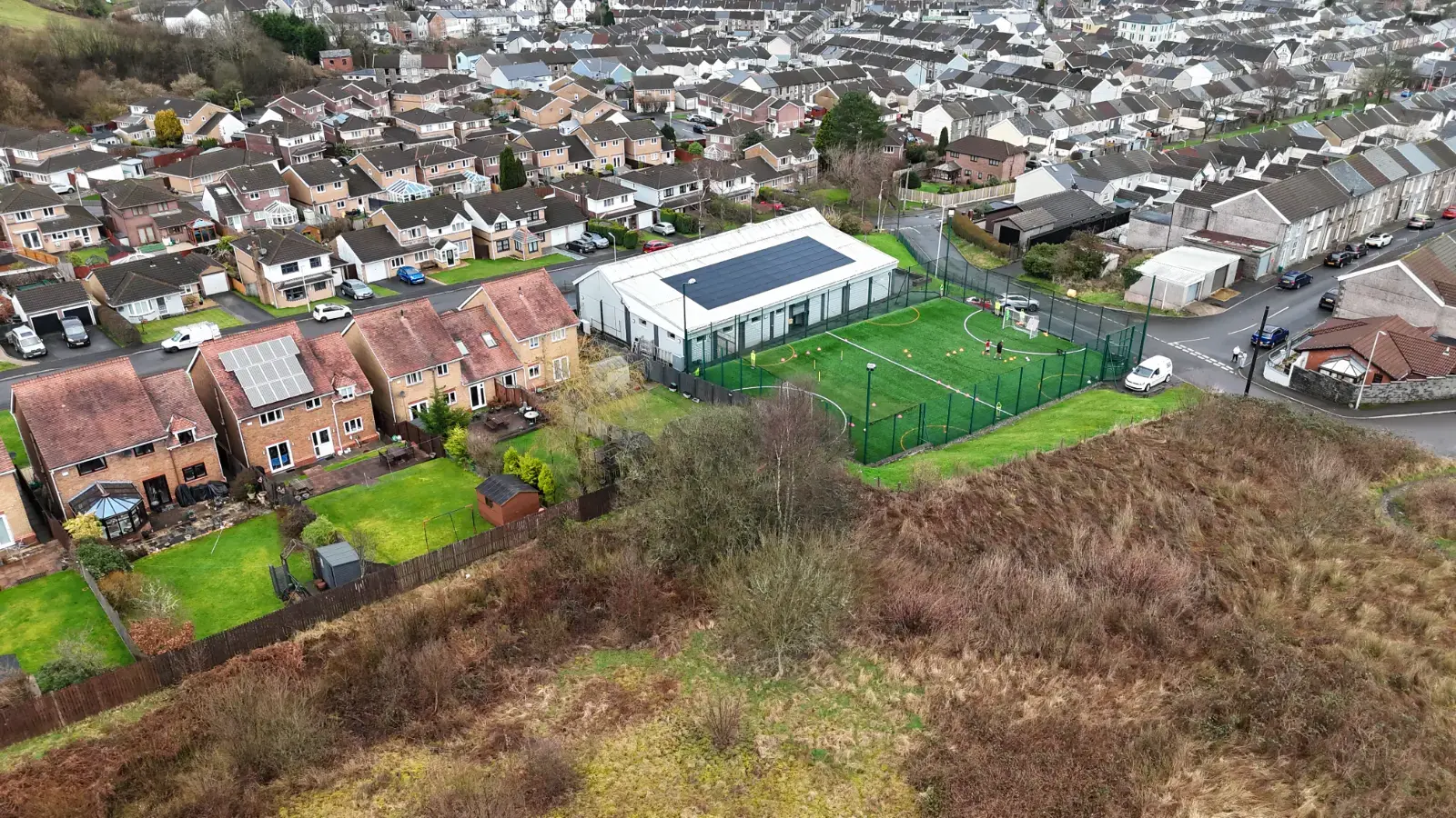 commercial solar on community center in Wales